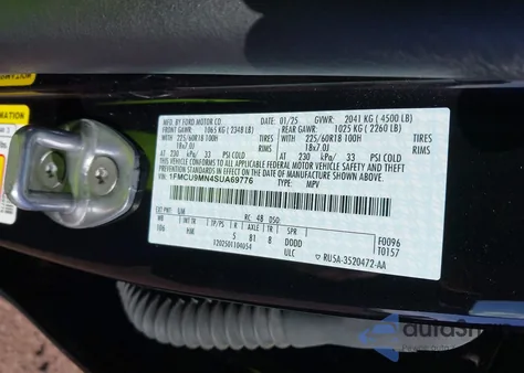 2025 Ford Escape St-Line z USA, uszkodzony, nr VIN 1FMCU9MN4SUA69776